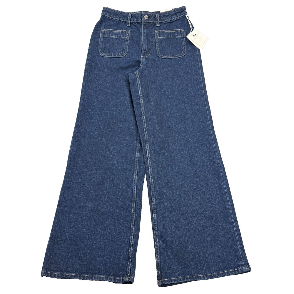 Free Assembly Women's Jeans Size 6 Patch Pocket Baggy Wide Leg Epic NWT
